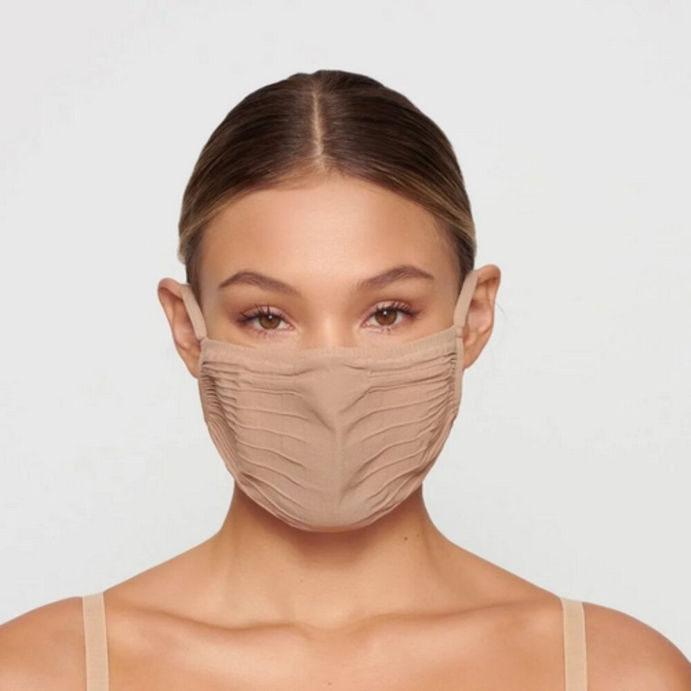 5 Pack SKIMS Seamless Face Mask Reusable Neutral Minimalist One Size - CLAY NWOT - Picture 2 of 6